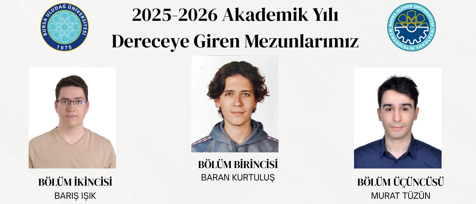 2025-2026 Akademik Yılında Dereceye Giren Mezunlarımız